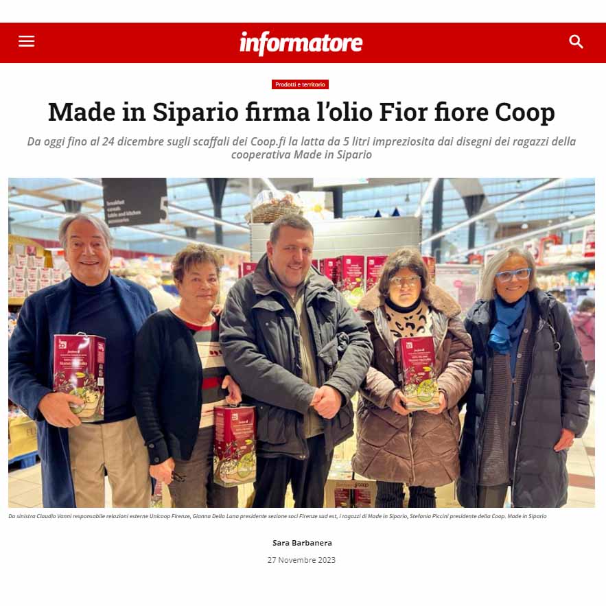 Made in Sipario firma l’olio Fior fiore Coop